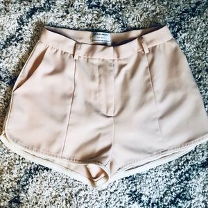 Pink and White High Waisted Shorts